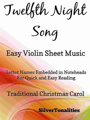cover image of Twelfth Night Song Easy Violin Sheet Music